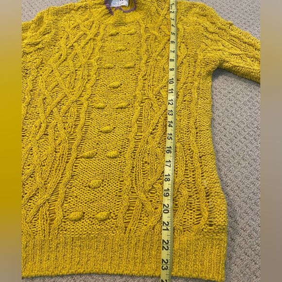 Zara Kids Yellow Crewneck Sweater with Cable Knit Size 11/12 - Picture 8 of 8